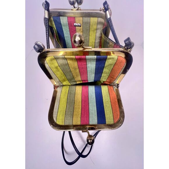 Vintage Coach Double Entry Swinger Bonnie Cashin Mexican Stripe - Picture 8 of 12
